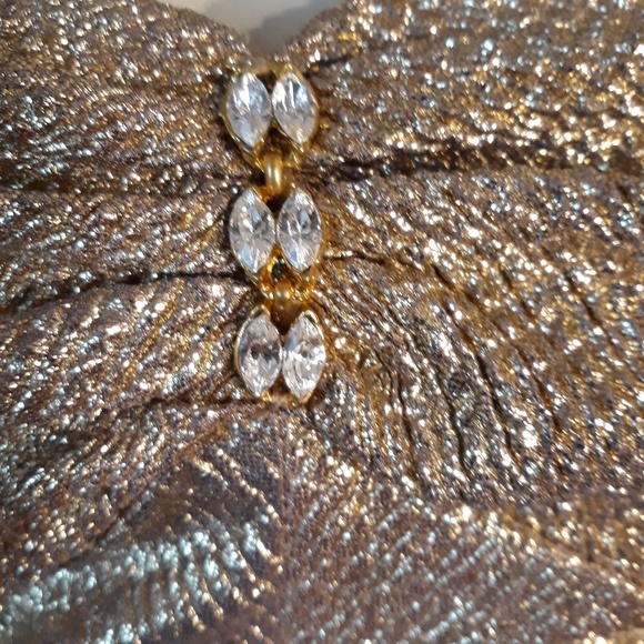 LOGAN/PAPELL STRAPLESS GOLD MINIDRESS-SZ 5/6 - Picture 5 of 8